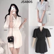 JS4805 Heejin Chiffon Sleeves Romper With Belt