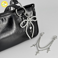 GANTUNGAN Bag Charm string silver y2k style Silver Plated Chain Bag Hanger Y2K Bag Charm Metallic Pe