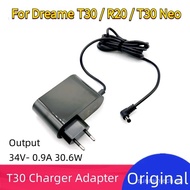 Charging Adapter with EU Plug for  Dreame T30 / R20 / T30 Neo Vacuum Cleaner Charger Spare Parts Acc