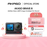 AKASO Brave 8 - Action Camera | 4K60fps Video | 48MP Image | 8K Time Lapse | HindSight Pre-Record | 