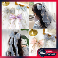 Gratis Ongkir- Jepit Rambut Pita Besar Korea Elegan Panjang Pita Rambut / Ribbon Hair Tie