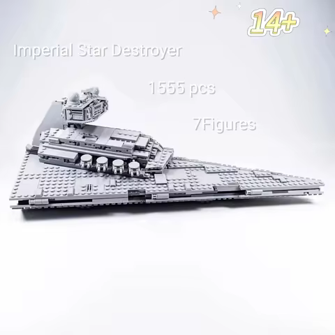Interstellar theme 1555pcs UCS Star Battle Imperial Star Destroyer Building Block With 7 Dolls Holid