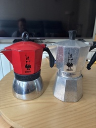 Bialetti Moka Express Coffee Makers (Red & Silver)