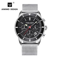 AIMIMO DESIGN Chronograph Business Watches Men Waterproof 30m Quartz Watch Clock Men reloj hombre