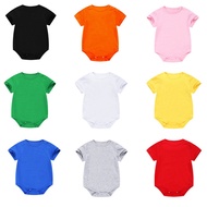 Baby Solid Color Shoulder Button Short-Sleeved Triangle Bag Butt Clothes Cotton Bottoming Suit Jumps