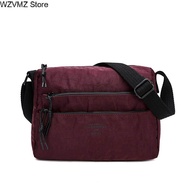WZVMZ Store Gudika Womens Square Crossbody Bag Triple Zip Casual Bag Nylon Waterproof Sling Bag Adjustable Thickened Shoulder Strap Sling Bag