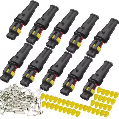 10 Pack 2 Pin Wire Connector 16 AWG Waterproof Automotive Electrical Connectors Male and Female Wire