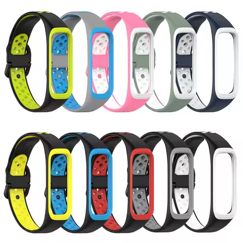 Double Color Sport Straps For Samsung Galaxy Fit 2 SM-R220 Soft Silicone Replacement Bracelet For Sa