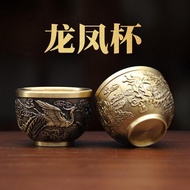 Brass Master Cup Baifu Cup Dragon Phoenix Cup Copper Tea Cup Genuine Creative Copper Cup Copper Tea 