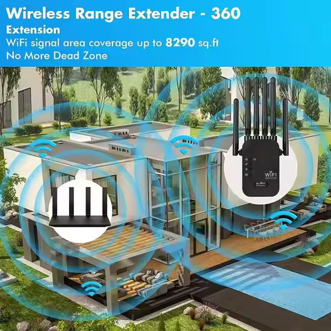 New New Dual Network Interface WiFi 6 Repeater Signal Amplifier Router 300Mbps Signal Booster Cellul
