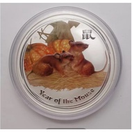 Perth Mint Australia Lunar Mouse 2008 1/2 kg kilo .999 Silver Coin Colorized BU Series II (with Box 