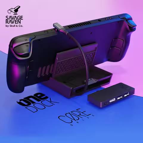 Savage Raven by Skull & Co. OneDock DeX Docking Station Stand USB C Hub for Steam Deck, Xbox Ally X,