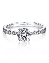 Promise Rings for Her, 1Carat Moissanite Engaegment Rings, D Color VVS1 Simulated Diamond 925 Sterli