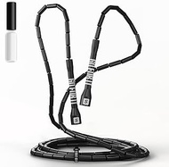 Sportbit Beaded Jump Rope - Tangle-free Adjustable Jump Ropes for Fitness - Lightweight Skipping Rope for Women, Men - Speed Jump Rope for Workout, Athletics, Crossfit, Women Exercise [Black]