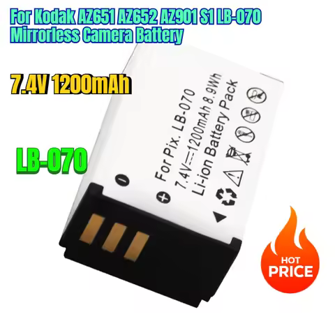 7.4V 1200mAh for Kodak AZ651 AZ652 AZ901 S1 LB-070 Mirrorless Camera Battery