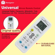 Universal, Daikin, Panasonic, Mitsubishi, York, Electrolux, LG, TCL  Aircond Remote Control