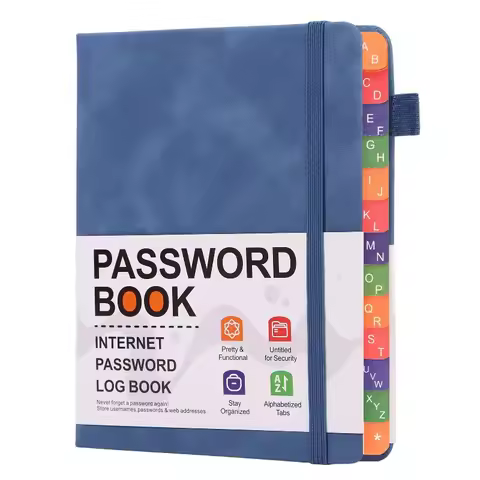 1 PCS Password Register with Letter Tags Book, Elderly Friendly Password Organizer, Pocket Sized Boo