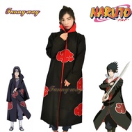 Akatsuki Cloak Kids Itachi Long Black Unisex Robe Capes Halloween Cosplay for Anime Costume Red Cloud Clothing