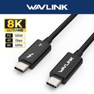 WAVLINK Thunderbolt 4 Cable 2.3 ft USB-C Video Cable 40Gbps Data Transfer Supports Single 8K/Dual 4K Display &amp; 100W Charging for MacBook Pro/Air