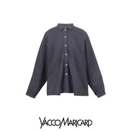 YaccoMaricard AW25 Lady S/GAUZE+LAWN Blouse เสื้อเชิ้ตคอปกแขนยาว แต่งตีเดล็ดรูปตัววี BL-1023966