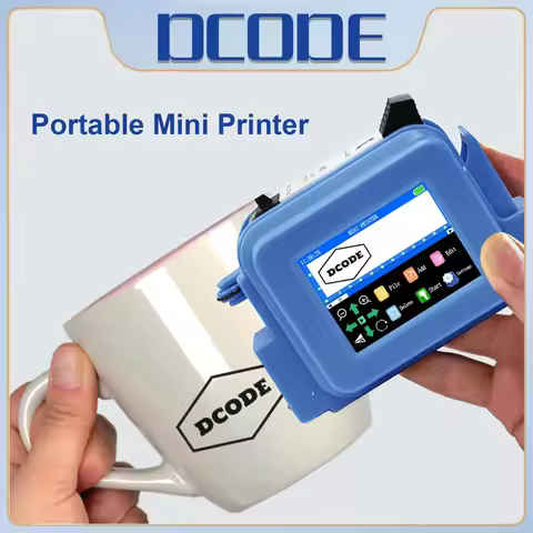 DCODE Blue XMINI 12.7mm Portable Mini Handheld Thermal Inkjet Printer Text QR Barcode Image Batch Nu
