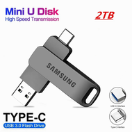 Samsung แฟลชไดร์ฟ1TB 2TB 2 In 1กุญแจโลหะแท่ง USB USB 3.0 Mini Type-C U Stick มาร์ทโฟน MacBook แท็บเล
