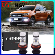 สำหรับFord Ranger T6 ปี 2016-2021 - 6000Kสีขาว 9-32Vโปรเจคเตอร์LEDด้านหน้าหมอกโคมไฟหลอดไฟชุด (1 คู่)