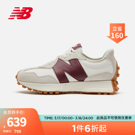 NEW BALANCE NB官方女鞋327系列舒适复古时尚潮流百搭休闲运动鞋 灰色/米白/酒红 WS327KA 36(脚长22.5cm)