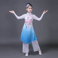 New Childrens classical Chinese style Hanfu dance costumes girls fan dance Yangko clothing chinese c