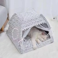 Pet Tent For Cat Dog House Bed Playpen Portable Washable Dog Teepee Thick Cushion Puppy Dog Mat Cage