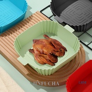 Jinfucha Square Air Fryer Silicone Pot Reusable Air Fryer Liner Food Safe Air Fryers Oven Accessories