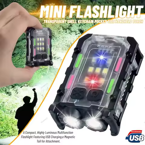 Bright EDC Flashlight Portable Mini LED Light Outdoor Camping Hiking Tools USB Rechargeable Running 