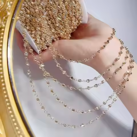 0.5Meter 1Meter 2Meters Water Drill Copper Chain Simple Plain Chain DIY Necklace Bracelet Tassel Cha