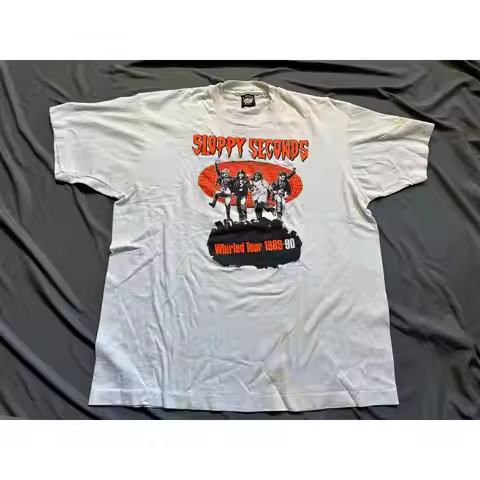 Vtg Sloppy Seconds 1989 Tour T-Shirt pop punk g-whiz screeching weasel queers