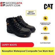 Caterpillar Brand Men Resorption Waterproof Composite Toe Work Boot P90976 Cat Safety Shoes Kasut