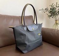 Longchamp Le Pliage Club Tote Bag Grey Yellow