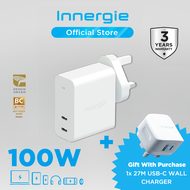 Innergie C10 Duo 100W 2-port Type-C Macbook Support USB PD 3.0 (PPS) / QC 5 / Samsung Fast Charge Sa