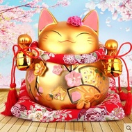 Golden Lucky Cat Decoration Ceramic Fortune Cat Shop Opening Gift