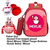 Mixue Motif Children's Backpack + Mixue Bottle Mixue Lunch Box