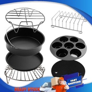 Air Fryer Accessories 7 PCS for 4.8QT-6.3QT Air Fryer with 8 Inch Cake Barrel Pizza Pan Skewer Rack 