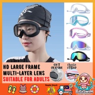 BIBISWIM Goggle Swimming Goggles Adult Googles Big-frame Waterproof Swimming Goggles With Earplugs
