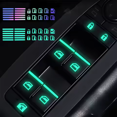 Car Window Lift Luminous Switch Button Sticker for Peugeot 405 605 806 RCZ 206 307 508 106 107 108 2