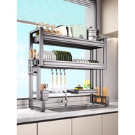 Jumeishi Kitchen Sink Shelf Countertop Dish Storage Multifunctional Dishwashing Sink Above Dish Drai