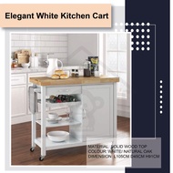 ELEGANT WHITE KITCHEN CART/KITCHEN TROLLEY/DENVER KITCHEN TROLLEY/ROLLING CART/KITCHEN ISLAND/TROLLE