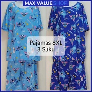 (8XL 3 Suku) Pajamas Plus Size Short Pants Baju Tidur Perempuan Seluar Pendek Jumbo Size