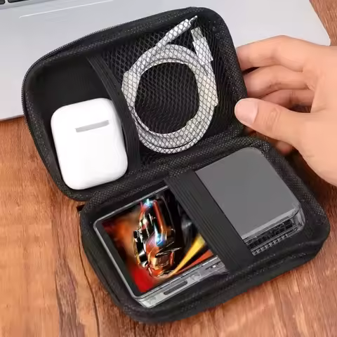 4 IN 1 Storage Case Game Console Travel Carrying Bag Screen Protectors Tempered Glass Film for R36S 