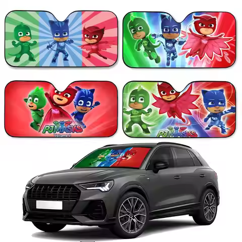 Cartoon H-PJ-M-Masks Cute Car Sunshade Covers Cover Universal Windscreen Folding Visor