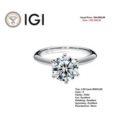 18K (750) White Gold IGI LAB GROWN DIAMOND TINA 1.50ct F Color 3 Excellent NONE Fluorescence (RKI412