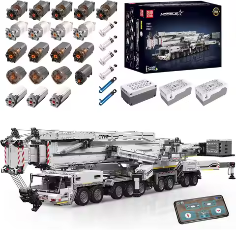 MOULD KING 17007 Technical APP Control Liebherr LTM 11200 Crane Building Blocks Set Big Engineering 