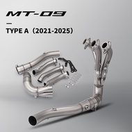 For 2021-2025 YZF MT09 DUAL SENSORS Full Systems Motorcross Exhaust Front Pipe Scooter Pitbike Slip 